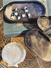 glitter shell, blue shell, elegant tray, gifts for beach lovers, shell trinket tray, decorative tray, seashell jewelry tray, shell shaped tray, mother of pearl tray, trinket tray, trinket dish, seashell lovers, beach lovers, seashell jewelry tray