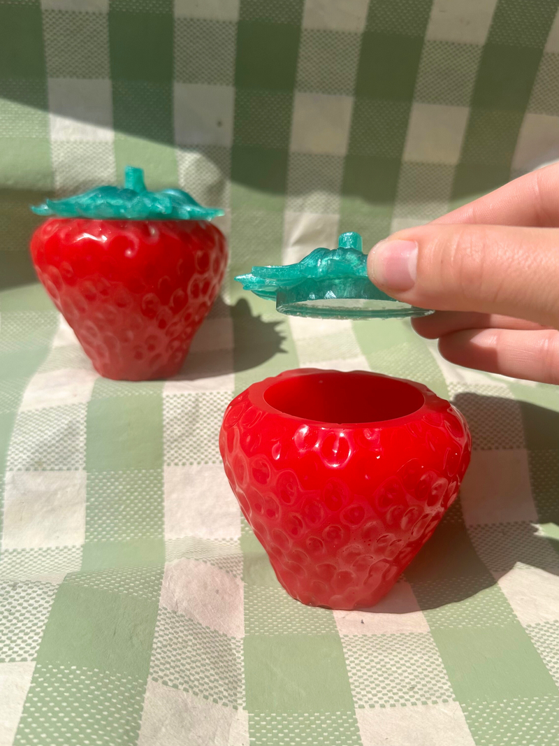 picnic decor, strawberry box, fruit box, cute storage box, cottage core decor, strawberry decor, strawberry themed box, summer box, womens trinket box, trinket box with lid, collecting trinket boxes, trinket box jewellery, small trinket box, pink trinket box, resin trinket box, resin box, trinket tray, handmade, home decoration, home decor, gifts for her