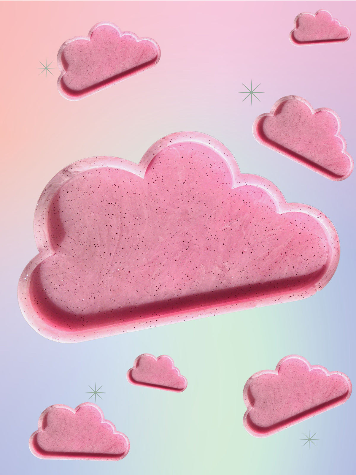 cloud decorative tray, decorative tray, resin tray for sale, cloud tray, y2k, epoxy resin tray, resin tray for sale, handmade gifts, gifts for her, gifts for kids, home decor ideas, shower resin tray, pink tray, storage tray